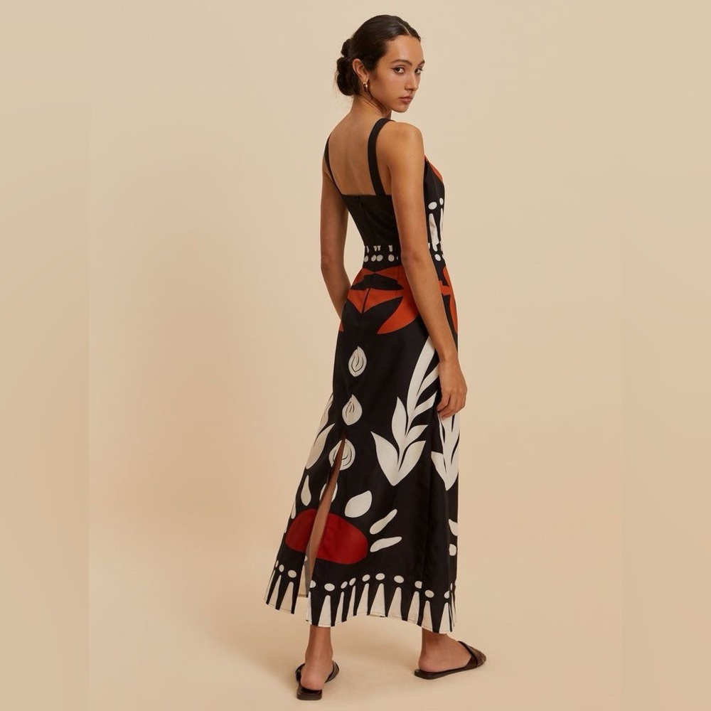 Commense Black, Rust & White Printed Maxi Dress - Picture 5 of 7